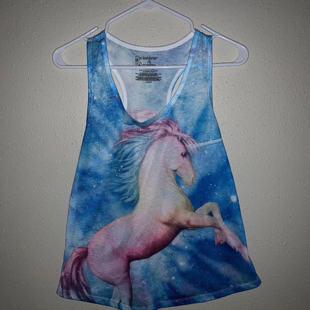 Colorful rainbow unicorn muscle shirt